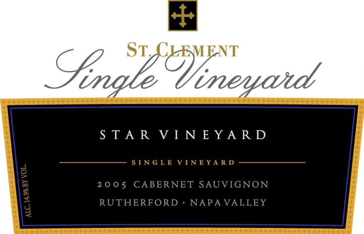 St. Clement Star Vineyard Cabernet Sauvignon 2005 Front Label
