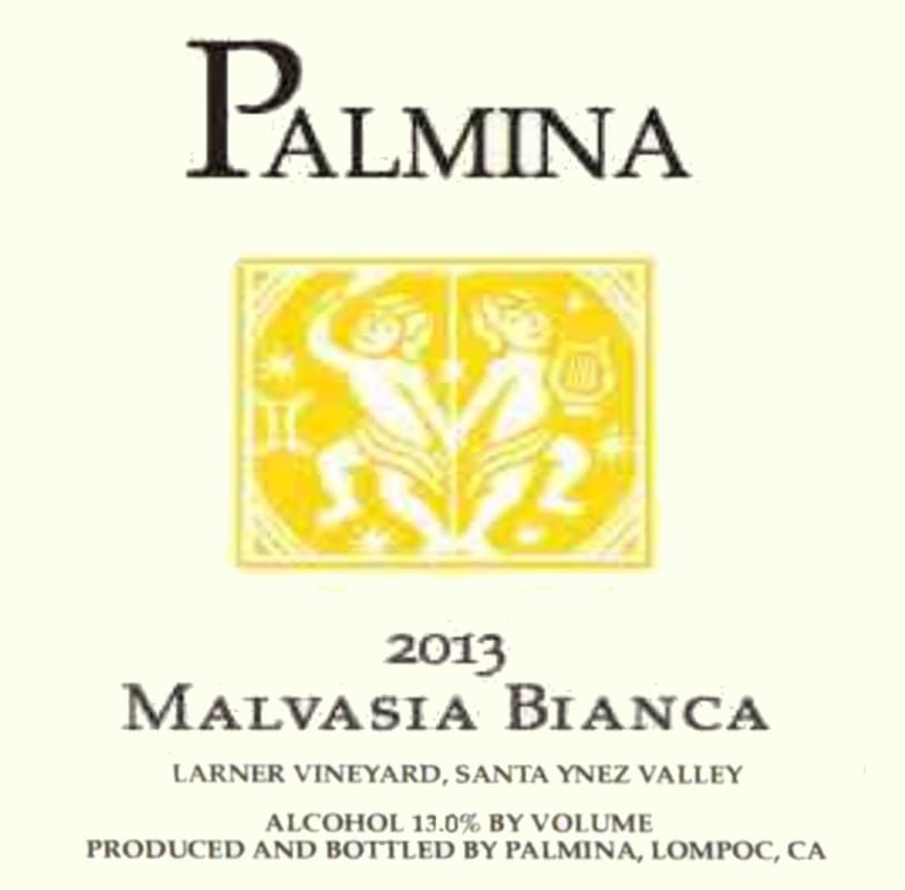 Palmina Larner Vineyard Malvasia Bianca 2013 Front Label