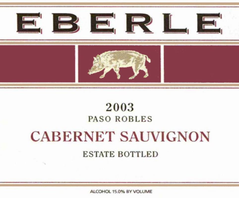 Eberle Estate Cabernet Sauvignon 2003 Front Label