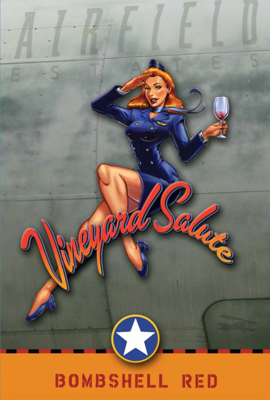 Airfield Estate Bombshell Red 2015 Front Label