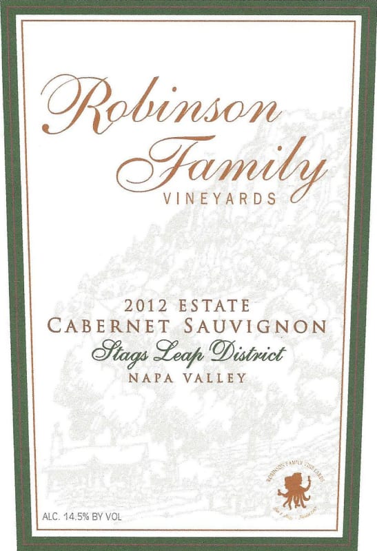 Robinson Family Vineyards Cabernet Sauvignon 2012 Front Label