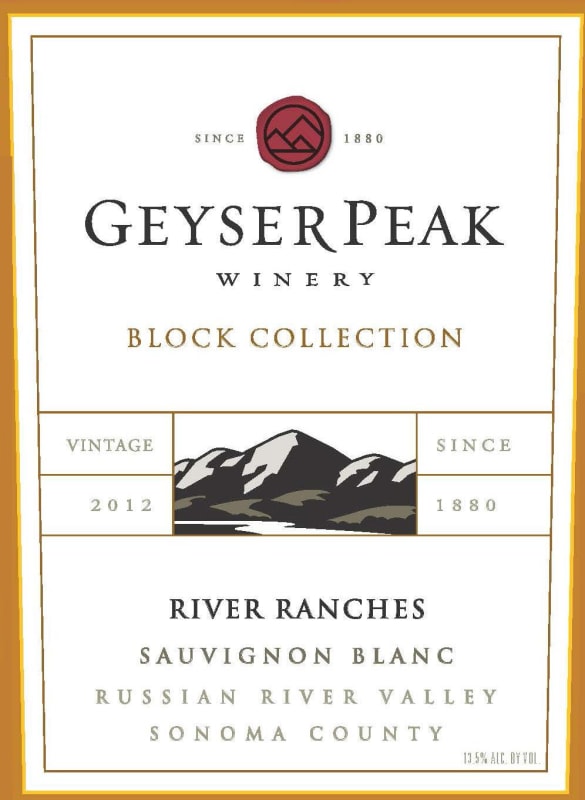 Geyser Peak Block Collection River Ranches Sauvignon Blanc 2012 Front Label