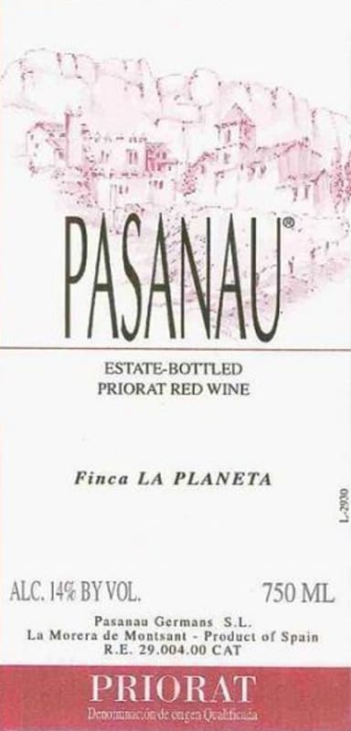 Celler Pasanau Priorat Finca La Planeta 2012 Front Label