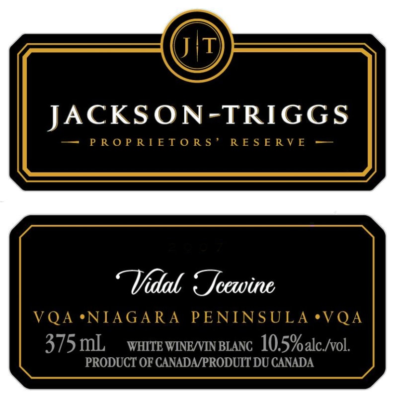 Jackson-Triggs Reserve Vidal Icewine 2015 Front Label