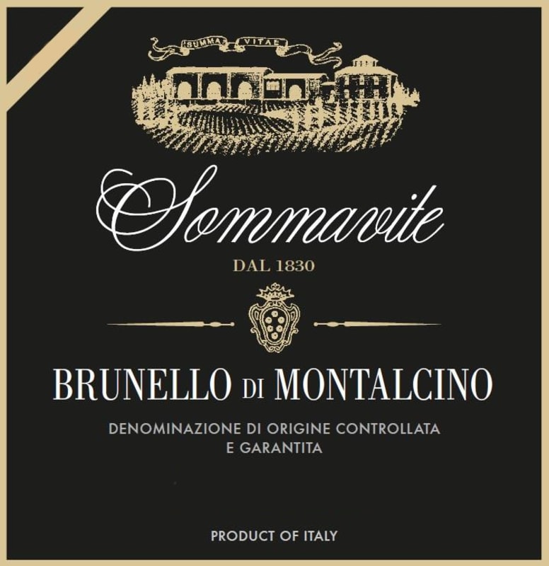 Sommavite Brunello di Montalcino 2012 Front Label