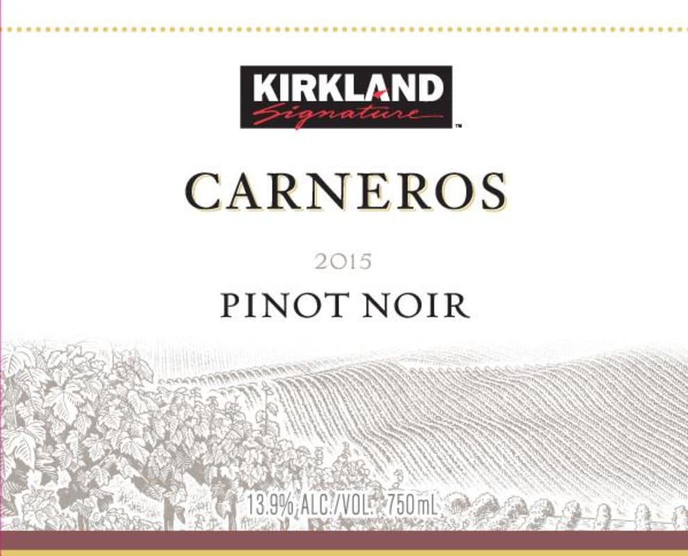 Kirkland Signature Carneros Pinot Noir 2015 Front Label