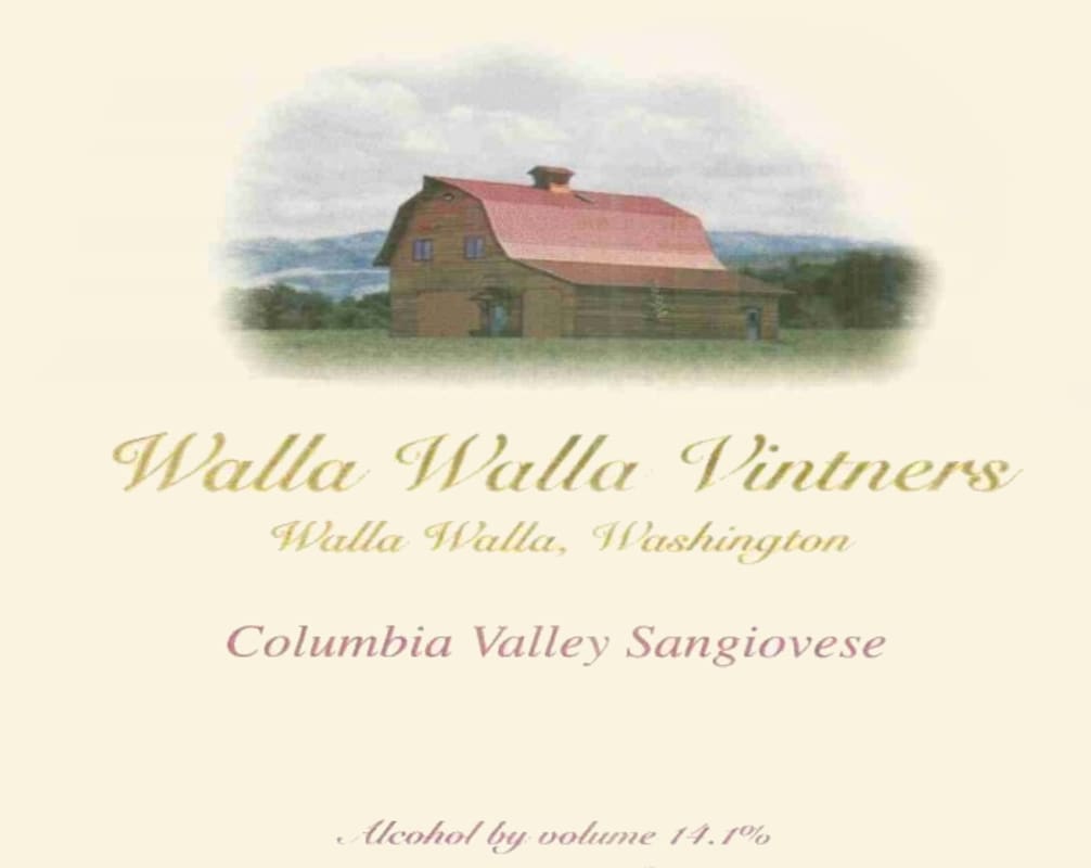 Walla Walla Vintners Sangiovese 2013 Front Label