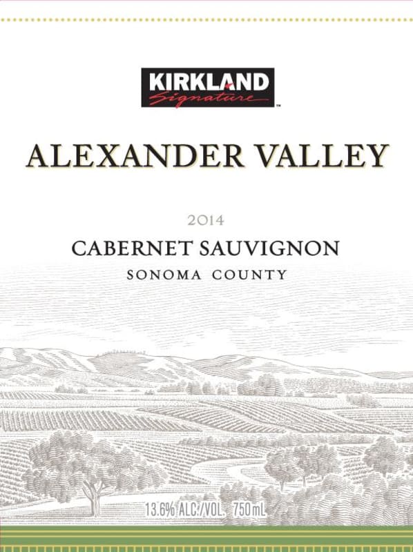 Kirkland Signature Alexander Valley Cabernet Sauvignon 2014 Front Label