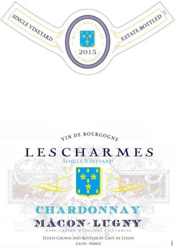 Cave de Lugny Macon-Lugny Les Charmes Chardonnay 2015 Front Label