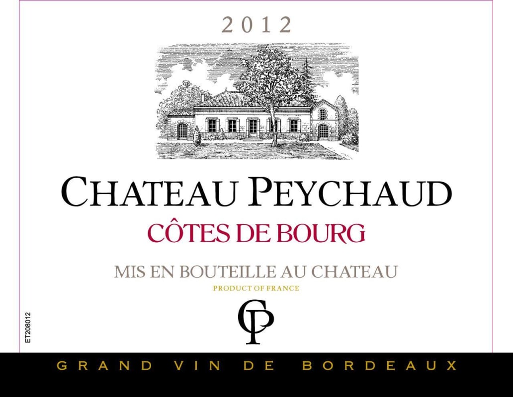 Chateau Peychaud Cotes de Bourg 2012 Front Label
