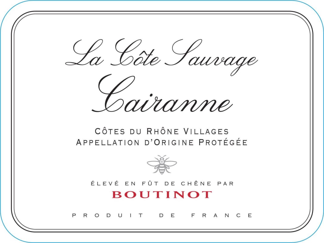 Boutinot Cairanne La Cote Sauvage 2012 Front Label