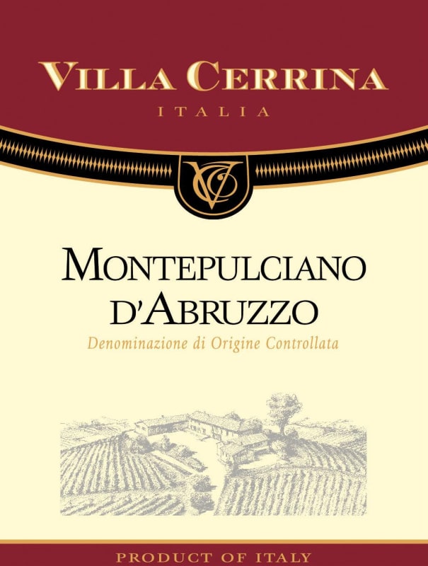Villa Cerrina Montepulciano d'Abruzzo 2016 Front Label