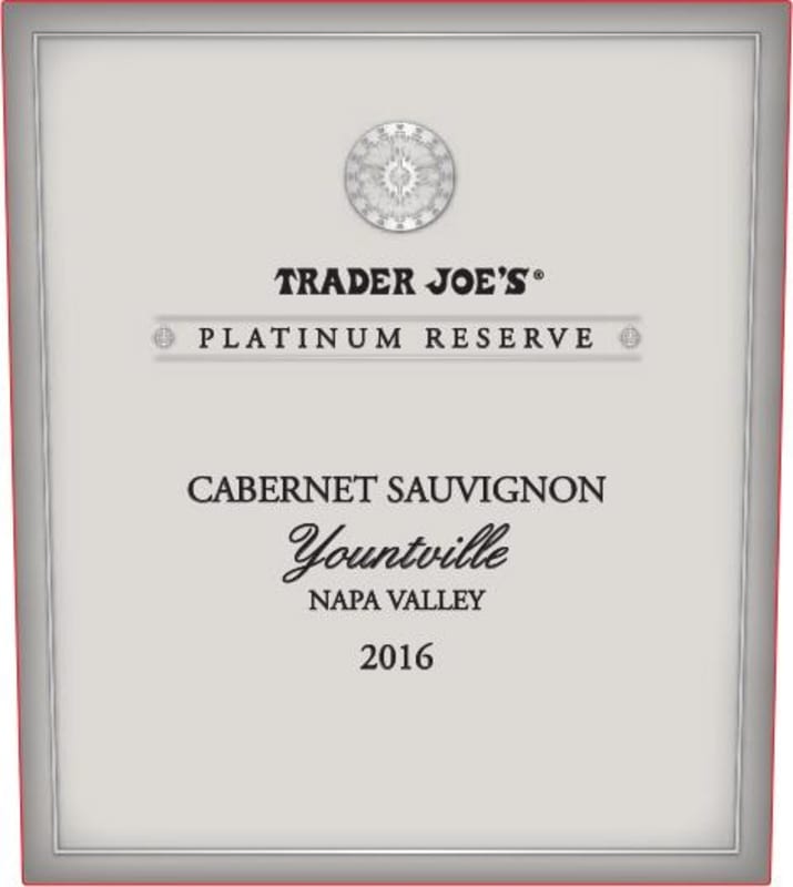 Trader Joe's Yountville Platinum Reserve Cabernet Sauvignon 2016 Front Label