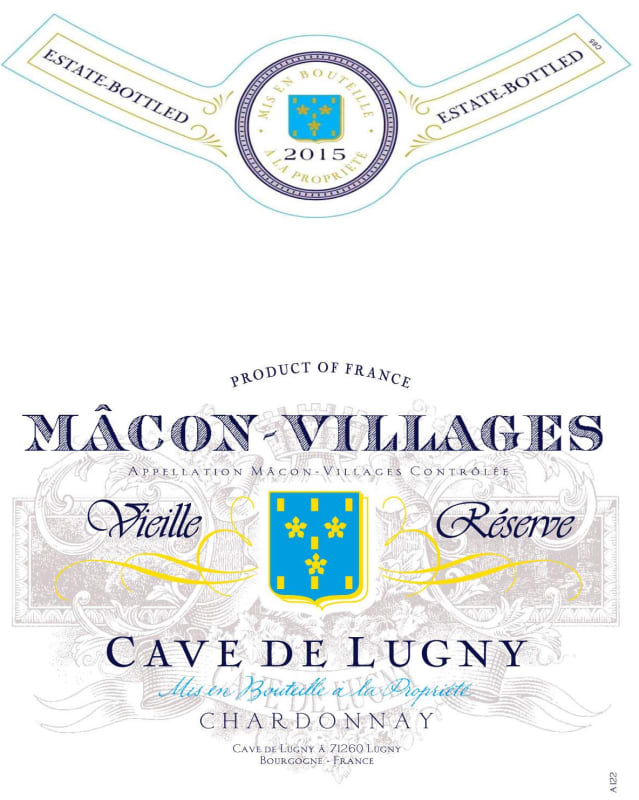Cave de Lugny Macon-Villages Vieille Reserve Chardonnay 2015 Front Label
