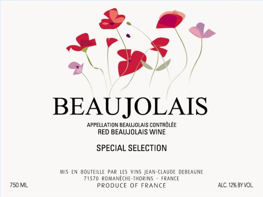 Jean Claude Debeaune Beaujolais Special Selection Gamay 2012 Front Label