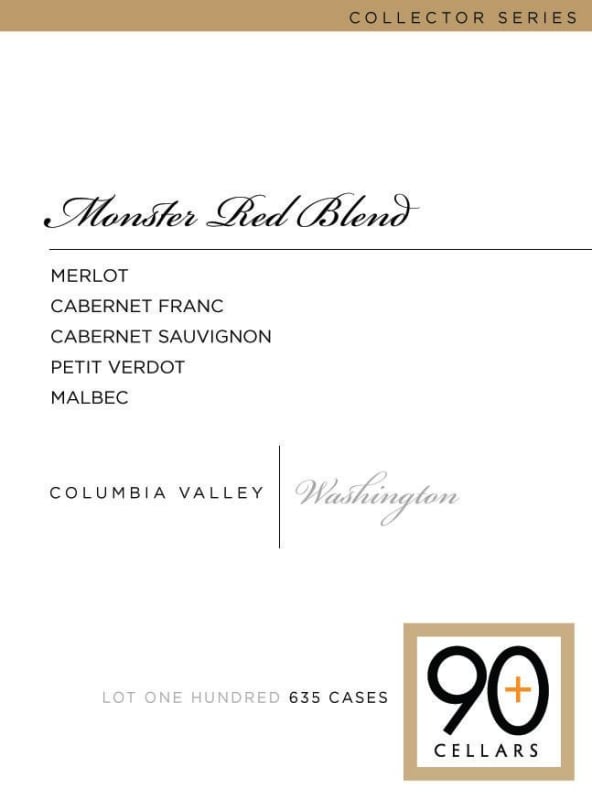 Ninety Plus Cellars Monster Red Blend 2014 Front Label