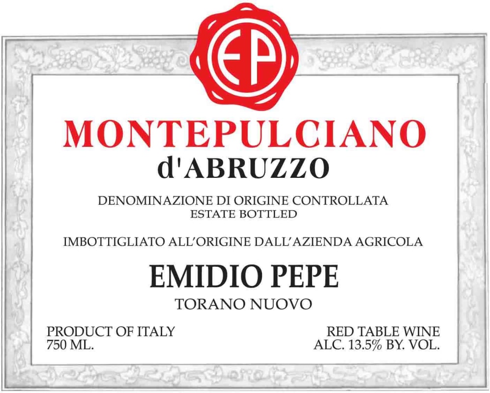 Emidio Pepe Montepulciano d'Abruzzo 2010 Front Label