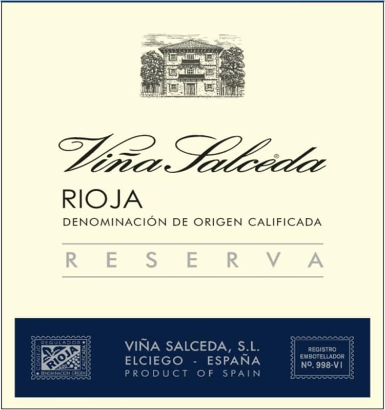 Vina Salceda Rioja Reserva Tempranillo 2010 Front Label