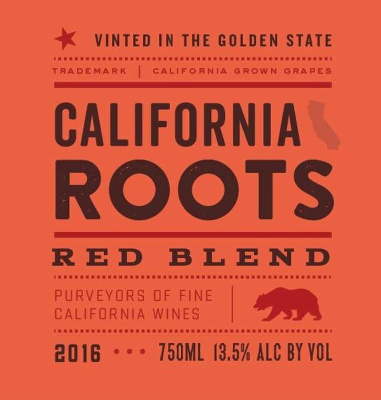 California Roots Red Blend 2016 Front Label