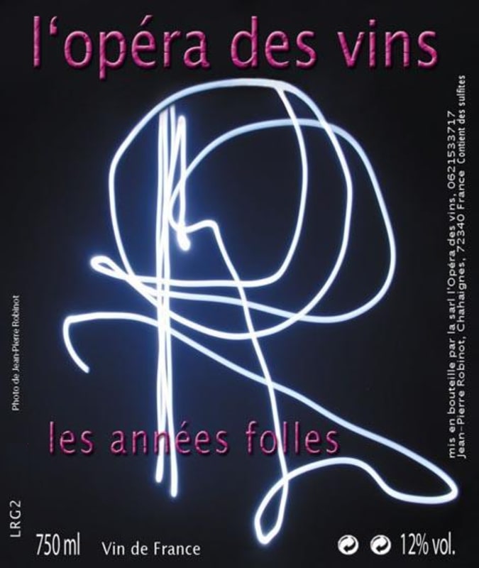 Jean-Pierre Robinot L'Opera des Vins Les Annees Folles 2014 Front Label