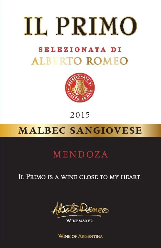 Alberto Romeo Il Primo Malbec Sangiovese 2015 Front Label