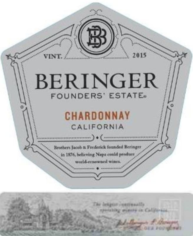 Beringer Founders' Estate Chardonnay 2015 Front Label