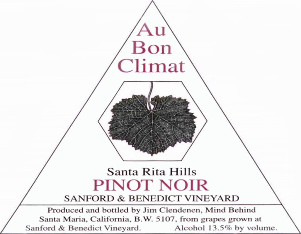 Au Bon Climat Sanford and Benedict Vineyard Pinot Noir 2009 Front Label