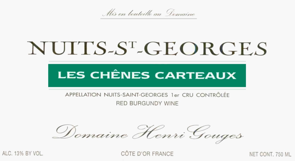 Domaine Henri Gouges Nuits-St-Georges Les Chenes Carteaux 2010 Front Label