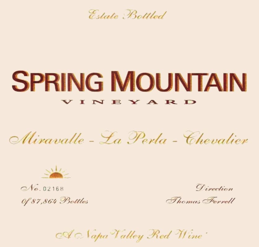 Spring Mountain Vineyard Miravalle-La Perla-Chevalier Cabernet Sauvignon 2015 Front Label