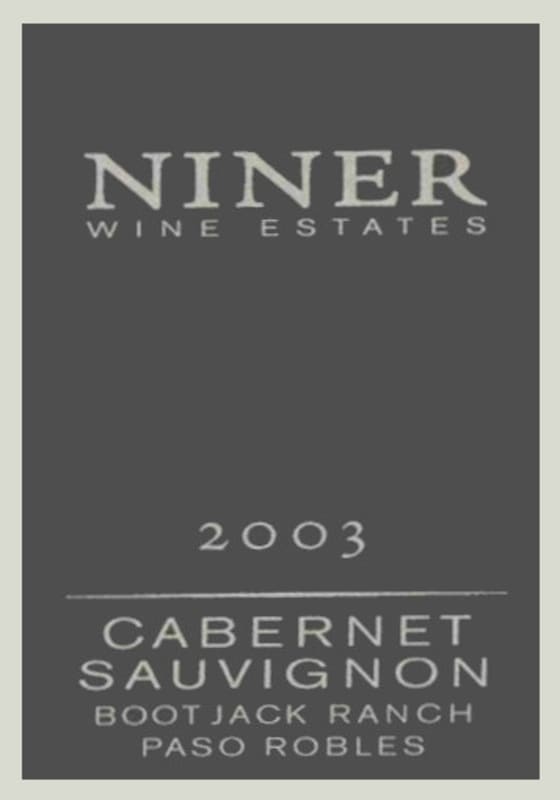 Niner Bootjack Ranch Cabernet Sauvignon 2003 Front Label