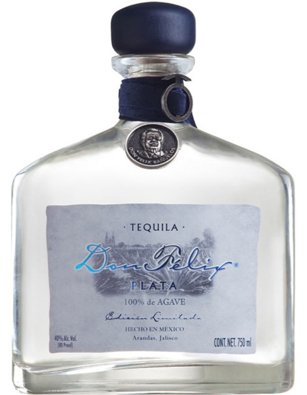 Don Felix Plata Tequila Front Bottle Shot