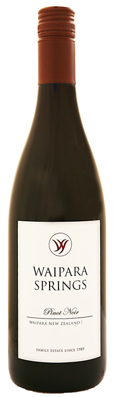 Waipara Springs Pinot Noir 2017 Front Bottle Shot