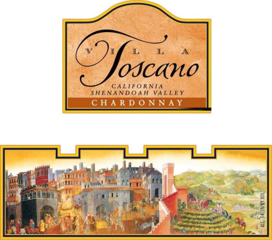 Villa Toscano Winery Chardonnay 2012 Front Label