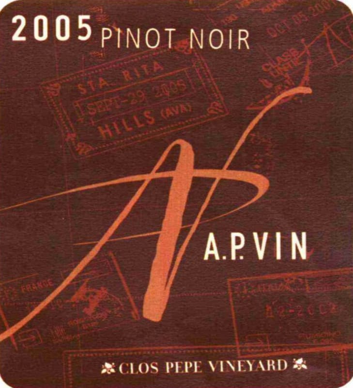 A.P. Vin Clos Pepe Vineyard Pinot Noir 2005 Front Label