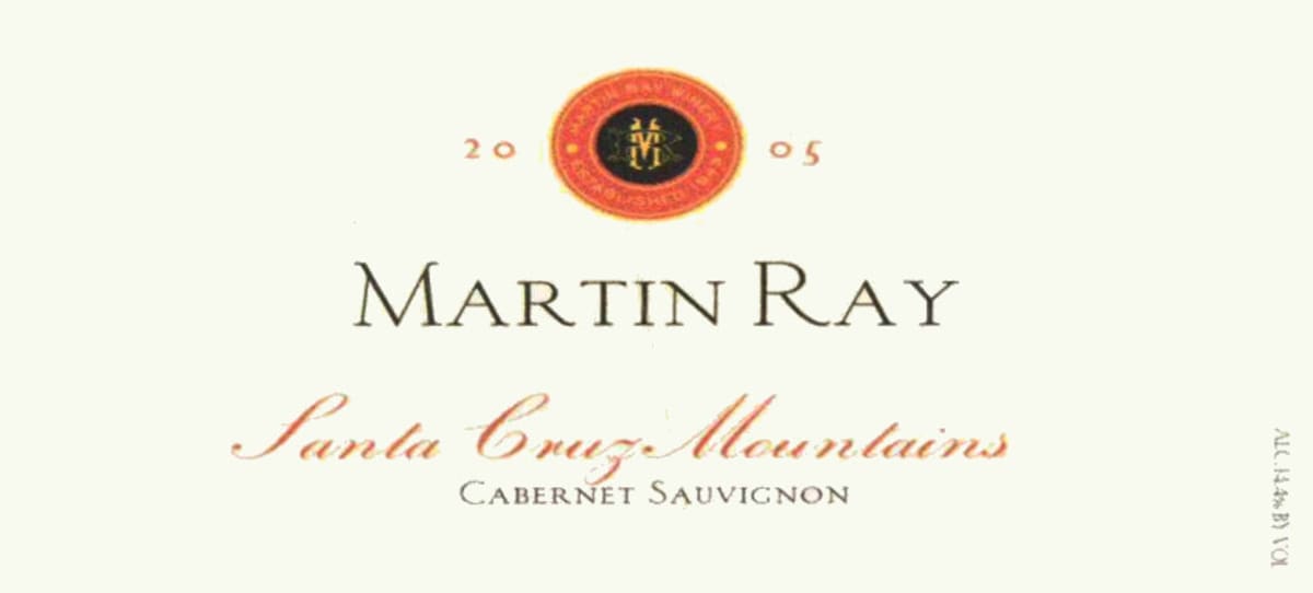 Martin Ray Santa Cruz Mountains Cabernet Sauvignon 2005 Front Label
