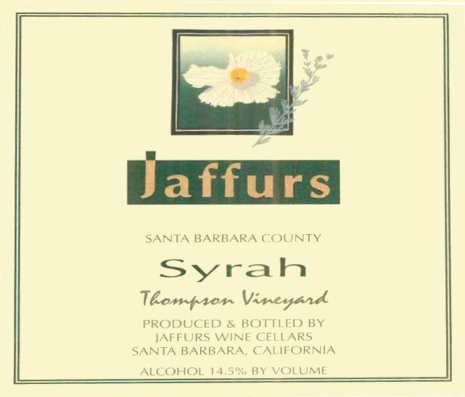 Jaffurs Thompson Syrah 2008 Front Label
