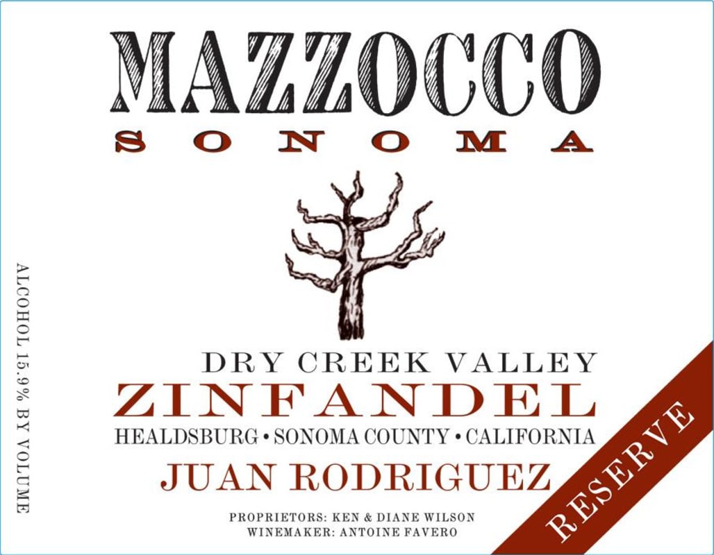 Mazzocco Juan Rodriguez Reserve Zinfandel 2014 Front Label