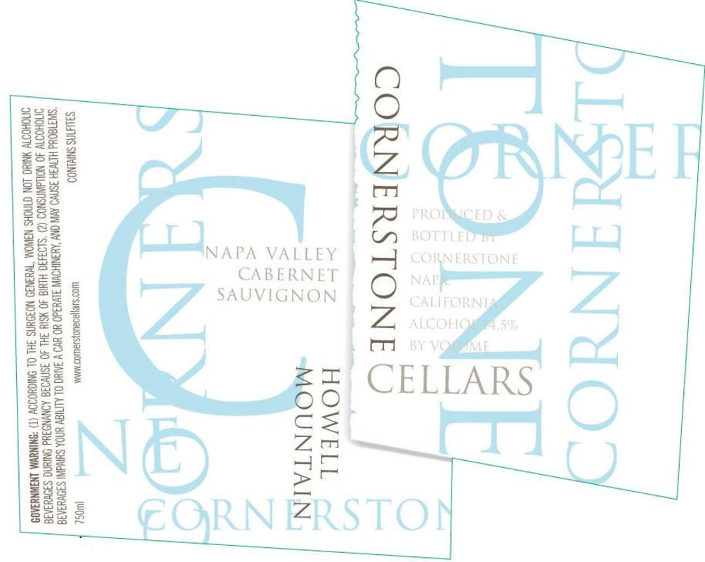 Cornerstone Cellars Howell Mountain Cabernet Sauvignon 2011 Front Label