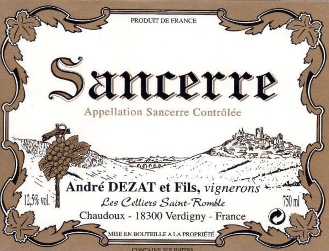 Andre Dezat & Fils Sancerre 2016 Front Label