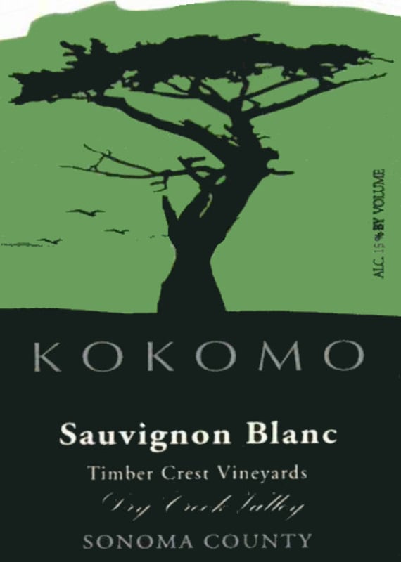 Kokomo Timber Crest Vineyard Sauvignon Blanc 2011 Front Label