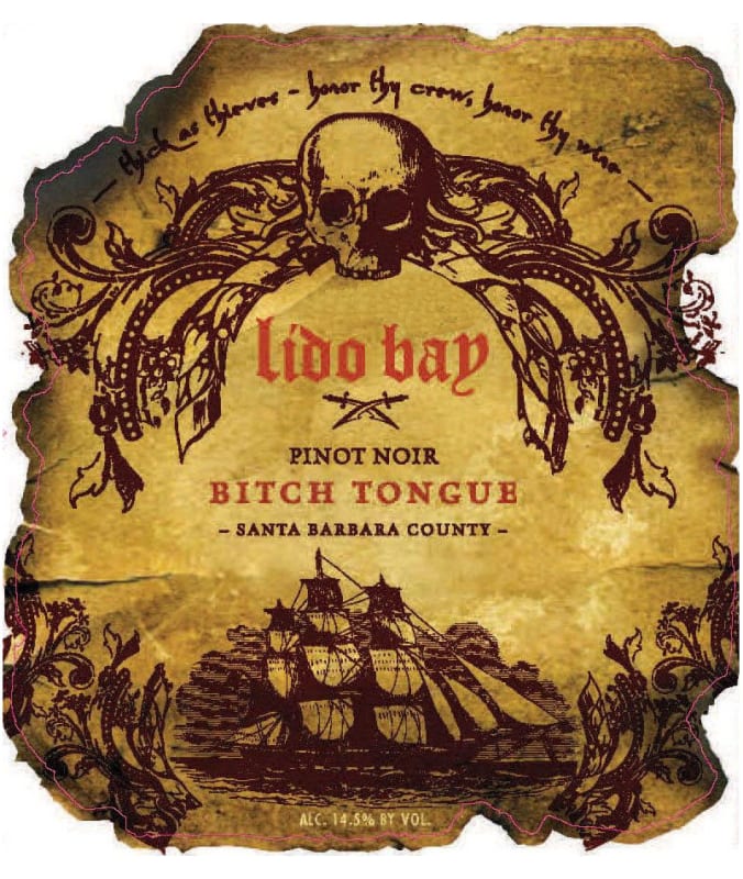 Lido Bay Bitch Tongue Pinot Noir 2012 Front Label