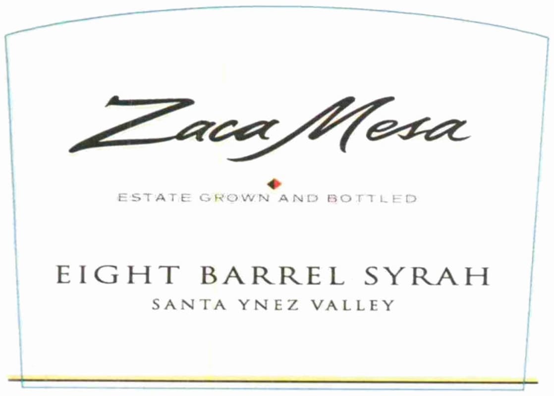Zaca Mesa Eight Barrel Syrah 2013 Front Label