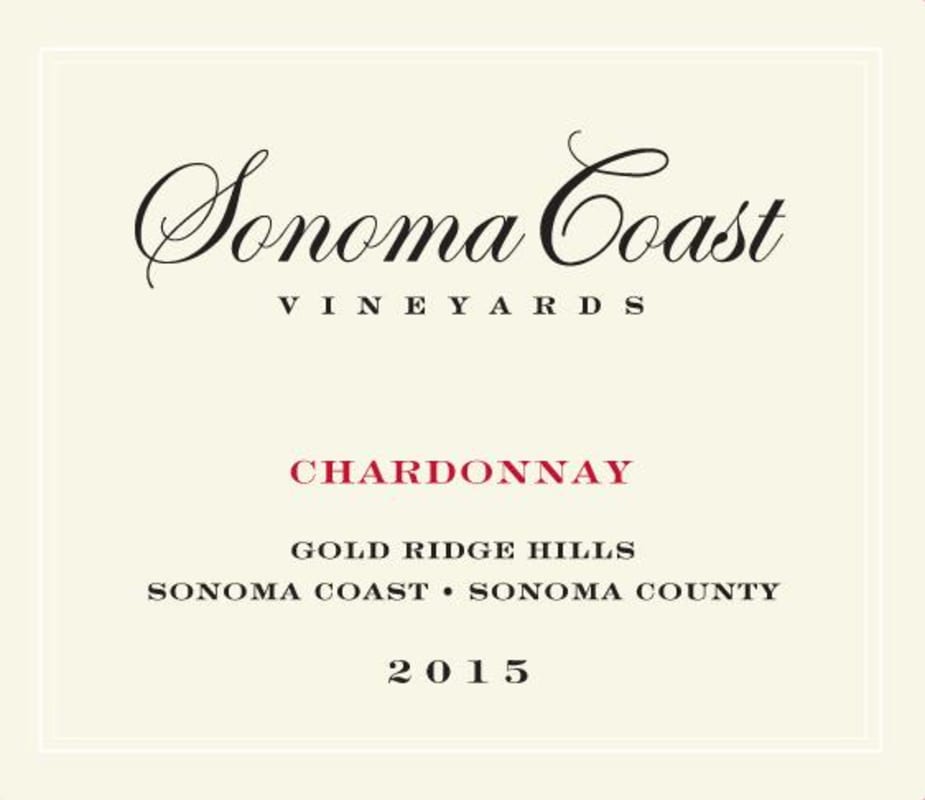 Sonoma Coast Vineyards Gold Ridge Hills Chardonnay 2015 Front Label
