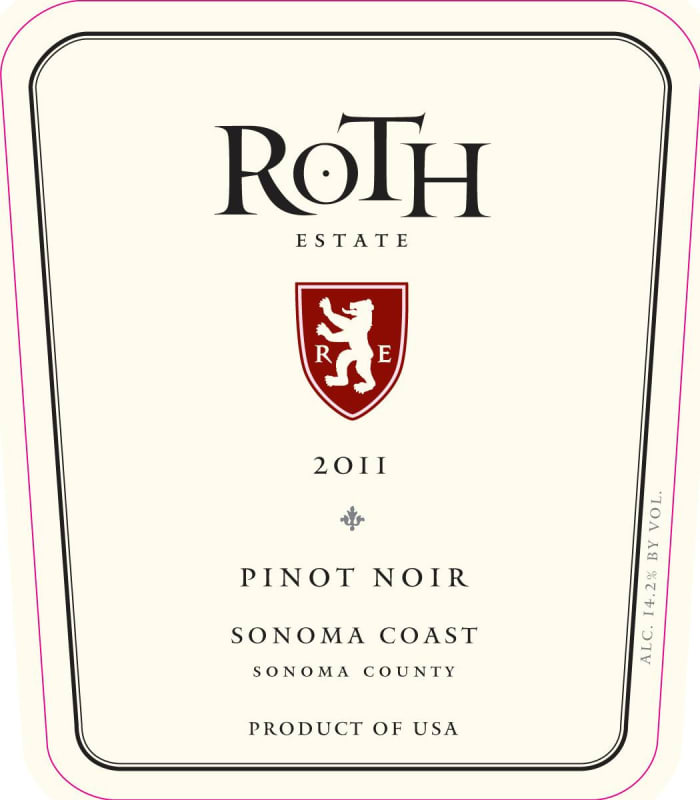 Roth Estate Sonoma Coast Pinot Noir 2011 Front Label