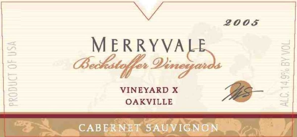 Merryvale Beckstoffer Vineyard X Cabernet Sauvignon 2005 Front Label
