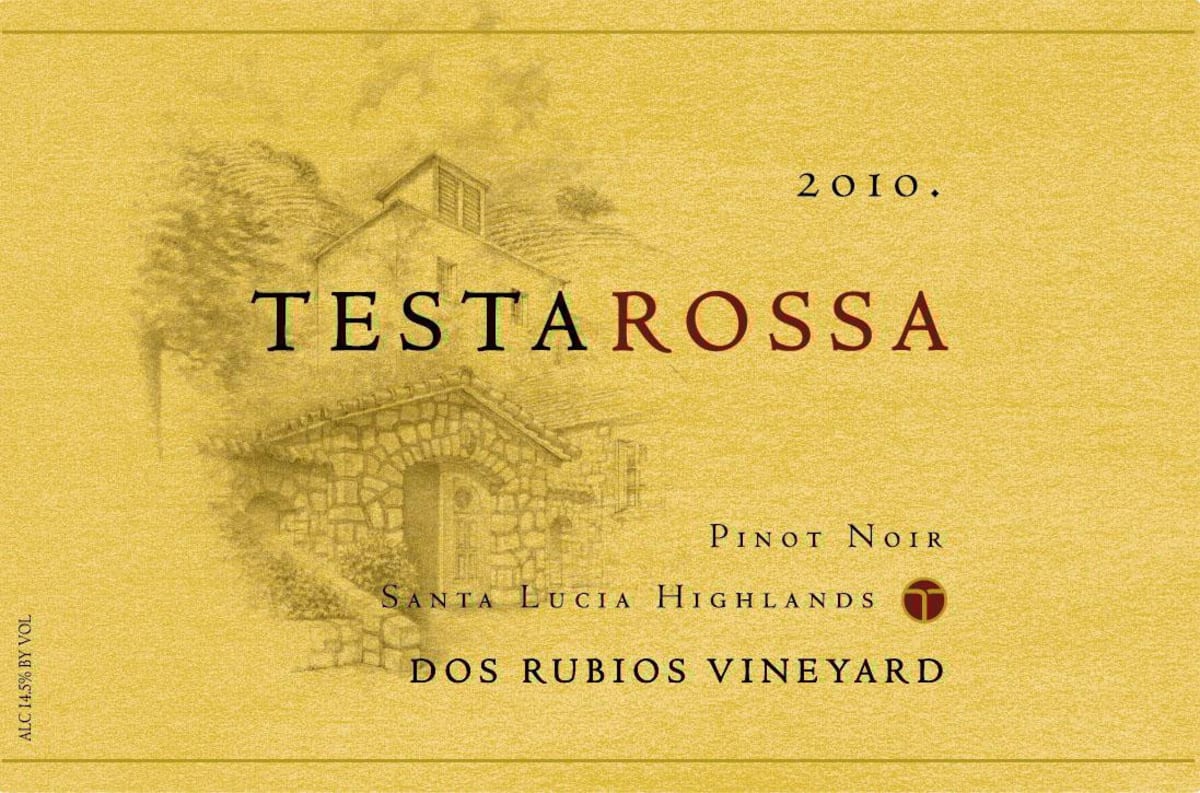 Testarossa Dos Rubios Vineyard Pinot Noir 2010 Front Label