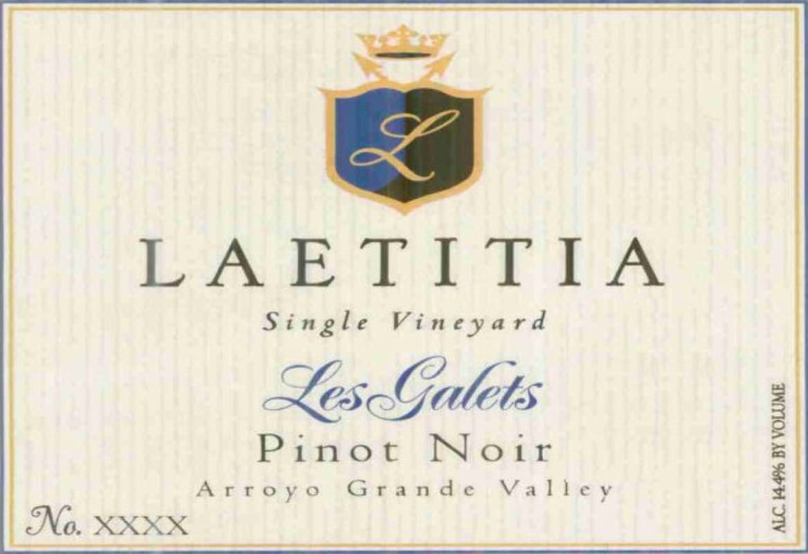 Laetitia Les Galets Pinot Noir 2004 Front Label