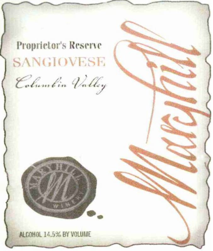 Maryhill Proprietor's Reserve Sangiovese 2008 Front Label
