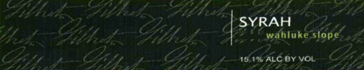 Gilbert Cellars Syrah 2009 Front Label