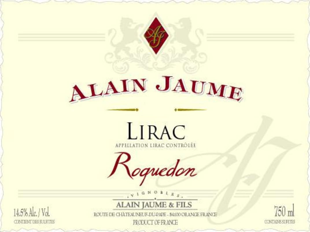 Alain Jaume Lirac Roquedon 2010 Front Label